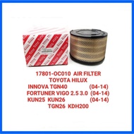 (17801-OC010) AIR FILTER TOYOTA FORD MAZDA HILUX (KUN25) INNOVA (04-14) (AN40) FORTUNER (AN50) RANGE