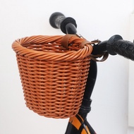 Neatly Woven Rattan Kids Bike Basket Safe and Sturdy Use for Bikes and Scooters
