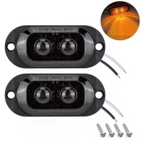 2PCS 2LED Smoked 12-24V Ice Bird Lens Creative Clearance Light Side Marker Light Signal Light for Tr