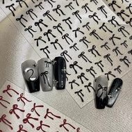 7408 nail decoration stickers with 5d embossed silk bow pattern - nail accessories 5d nail stickers