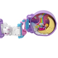 Portable Polly Pocket Sleepy Pets Compact Travel Toy Keychain Clip Backpack Charm Micro Sheep Doll P