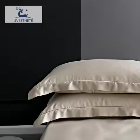 Liv-Esthete 25 Momme Euro Luxury 100% Nature Silk Pillowcase Healthy For Skin Silky Bedding Pillow C