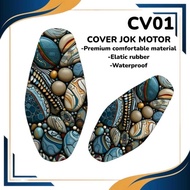 MOTORCYCLE SEAT COVER PRINT CV01 STANDARD AND JUMBO SIZES UNIVERSAL AEROX BEAT VARIO SCOOPY MIO NMAX