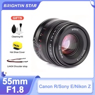 Brightin Star 55mm F1.8 Full Frame Large Aperture Manual Focus Prime Fixed Lens for SONY E A9 A7M3 A