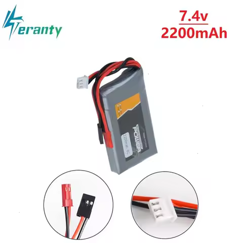 High Power 7.4V 2200mAh 2S Lipo Battery Pack for BBL1 Futaba 3P Plug for 14SG 16SZ 18SZ 7.4v Remote 