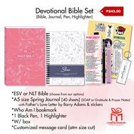 Devotional Bible Set (ESV or NLT Bible with journal - your complete devo set)