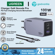 Ugreen Wall Charger 100w Nexode PRO GaN Mini 3-Port Type C Fast Charging PPS Charger Head Adapter 45