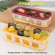 280ML Transparent Long Cake Box Ice Cream Fruit Cheesekut Boxes Mousse Pudding Tiramisu Packaging Bo