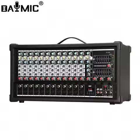 OEM 6 8 10 12 Channel Professional Digital Audio Mixer With Power Amplify Amplifier Box for Dj Home 