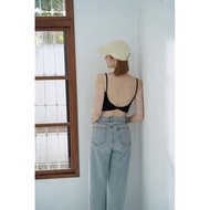 onethird扭結露背中版BRA TOP  黑色/白色M