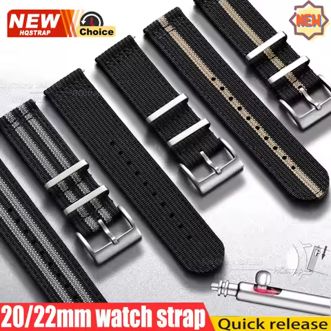 20mm 22mm Nylon Canvas Watch Strap for Omega Quick Release Band for Samsung Galaxy4/5/6/7 40mm 44mm 