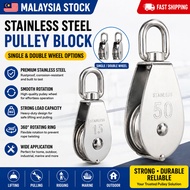 <Malaysia Stock>pulley block stainless steel pulley traction wheel heavy steel single and double whe