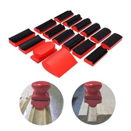 MyHome-MY 16pcs Hand Sanding Block Set Hook and Loop Abrasive Chassis for Wood Furniture Car Red