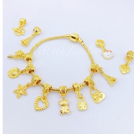 [VJ]<C16>Accessories Dangling Charm 999.9 Bangkok Gold Plated *Persist 916 (Charm Rantai Tangan)