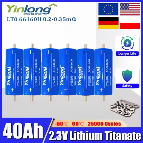 Original yinlong 2.3v 40ah 45Ah Lithium titanate lto Battery 10c DIY 12V 24V Electric Boat Solar Spe