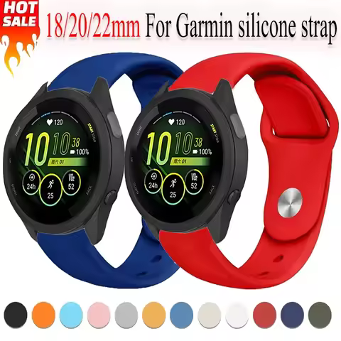 18mm 20mm 22mm Silicone Strap For Gramin Forerunner 55 165 645 965 255/265 245 Music Sport Wristband