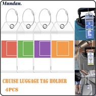 MUNDAN Suitcase Label Holder, Waterproof PVC Cruise Luggage Tag Holders, Durable Steel Wire Cable Lo