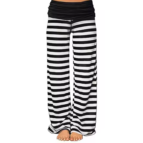 2024 Europe and the United States home new women's stitching yoga pants baggy casual pants pants pan