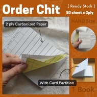 [ 50 Sheets ] 2 PLY NCR Carbonless/ Captain Order/ Order Book/ Order Chit / Buku Pesanan/ Memo/ Book