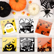 New Halloween Packaging Bag Cookie DIY Biscuit Self-Adhesive Bag Pumpkin Ghost Castle Paper Box Port