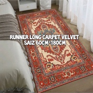 60cm x 180cm Runner Long Carpet Velvet  Anti Slip