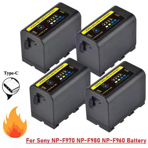 Battery NP Sony NP-F550 9600mAh 7.4V NP F970 LED Power Indicator Battery for Sony NP F960 F970 NP-F5