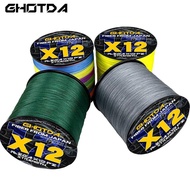 GHOTDA 300M 12 Strands Braided Fishing Line Zero Stretch Multicolor Floating Line Fishing Line Braid