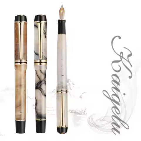 KAIGELU 316 Acrylic Fountain Pen Golden Clip Extra Fine/Medium Nib EF/M Writing