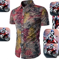 Kemeja Lelaki corak bunga flora berjalan baju termoden men shirt floral fashion dd52cu