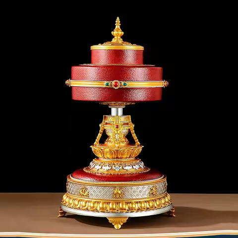 New electric prayer wheel, Tibetan six-character Mantra sutra wheel, Desktop enshrined decorations,