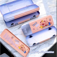 Three-tier tin pencil case | Capybara character tin pencil case | Car pencil case | Bus pencil case