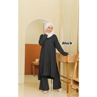 Baju Kurti BLACK Wanita Murah Umrah Muslimah Moden Lengan Panjang Blouse Labuh Fesyen Ready Stock Raya 2023