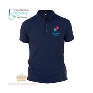 🍁 NEW MicrofiberJersi Jersey Polo T Shirt Logo Sulam Embroidery Dominos Pizza Fast Food Master  M~3X