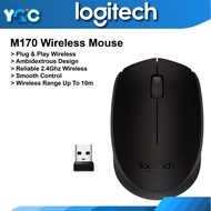 Logitech M170 Wireless Mouse 2.4 GHz with USB Mini Receiver Optical Tracking Ambidextrous PC/Mac/Lap