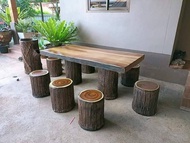 (Pre Oder) โต๊ะสนามแต่งสวน โต๊ะปูน โต๊ะลายไม้ ตอไม้ โต๊ะนั่งเล่น เก้าอี้ โต๊ะกลางสวน ของแต่งบ้าน ของแต่งสวน