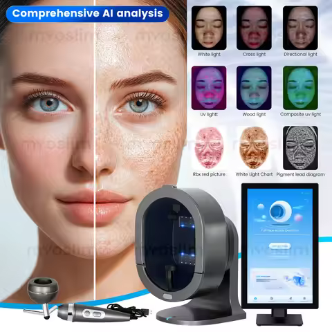 21.5 Inch 3D Facial Skin Analyzer Machine AI 8 Light Spectrum Skin Care Scanner for Business Hair An
