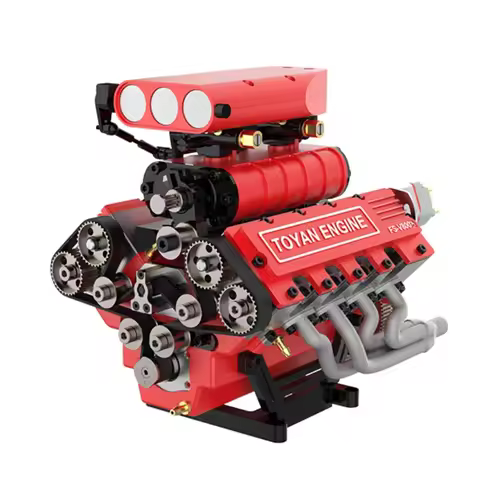 Toyan V8 FS-V800GCS Motor Gasoline Engine Model Kits with Supercharger DIY Assembly Model Engine Kit