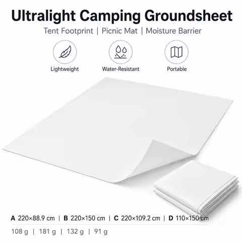 Ultralight Waterproof Tent Groundsheet Flash-Spun Polyethylene Nonwoven Camping Footprint Portable M