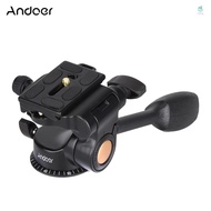 Andoer Video Ball Head 3-way Fluid Head With Quick Release Rocker Arm With Fluid Head Rocker Arm Wit