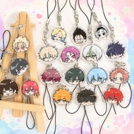 (EXPRESSIVE) BLUE LOCK phone lanyard mica acrylic keychain anime nagi chigiri isagi bachira kaiser n