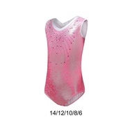 [Almencla21] Girl Gymnastics Leotard Sportswear Sleeveless Athletic Dance Clothes Girls Ballet Costume Athletic Leotard Dress Bodysuit