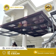 KANOPI CARPORT / CANOPY KACA TEMPERED GLASS MINIMALIS MODERN
