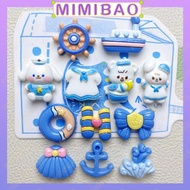 10pcs Blue Ocean Wheelboat Simulation Cute Sailor diy Phone Case Keychain