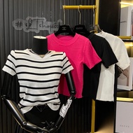 ♧  Áo len nữ cổ tròn chất len giấy mỏng mặc hè kiểu áo dáng lỡ croptop