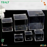 TEALY Acrylic Box, Transparent  With Lids  Cube Box, Organizer Stackable Design Square Cube Storage 