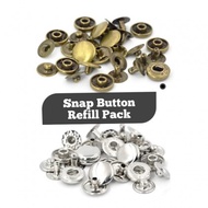 Refill Pack 10sets Snap Button 1.0cm 1.2cm 1.5cm 1.7cm Brass Metal Bronze Silver (60185)