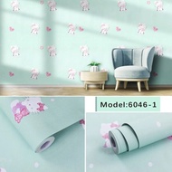 Sanrio Hello Kitty Self Adhesive Wallpaper พีวีซีกันน้ำสีชมพูเด็กผู้หญิงการ์ตูนอนิเมะแมวสติ๊กเกอร์ตก