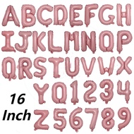 【Buy 5S$ Free One Gift Balloon Tape 1 Roll /100 Dots】Candy Pink 16inches Letter/Alphabet A-Z Number 0-9 Foil Christmas/Father/Mothers Day Balloons Happy Birthday Decor For Boys/Girls Party Decorations Supplies