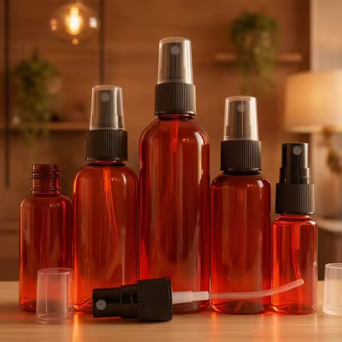 20/50/100pcs 20ml 30ml 50ml 60ml 100ml Plastic Spray Bottle Empty Atomizer Brown Amber Sprayer