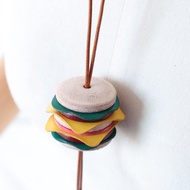 【切線派】美味汉堡 真皮挂饰 手工钥匙吊饰 包包挂饰 创意礼品